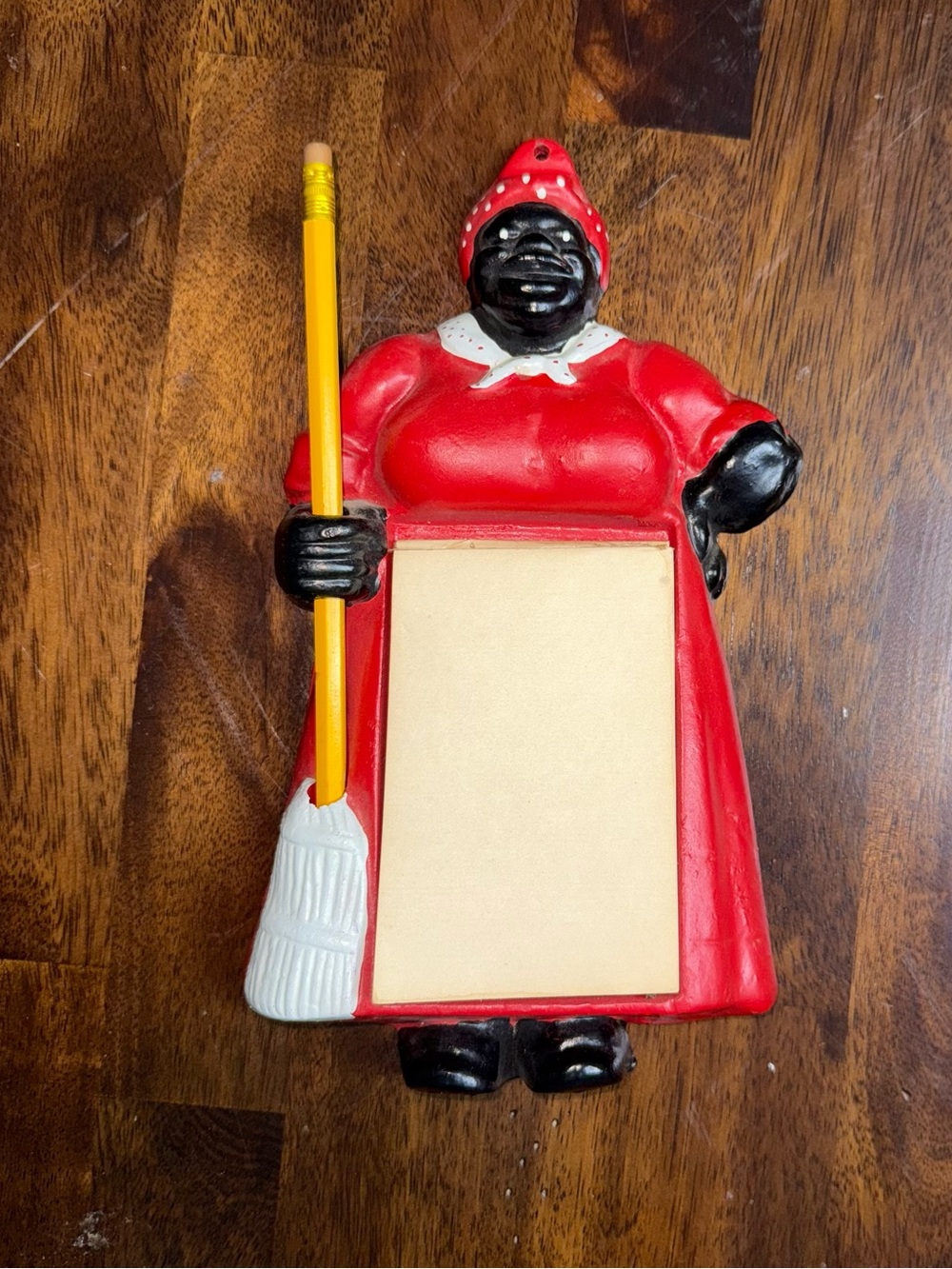 Vintage Cast Iron Red Dress Hanging Decor Aunt
